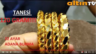 22 AYAR ADANA BURMA BİLEZİK MODELLERİ VE FİYATLARI 22K Gold Bracelet Models With Weight [upl. by Odraude9]