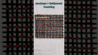 jacobeanbattlement couching embroidery embroiderytutorial handembroideryfiberart embroideryart [upl. by Anilatak]