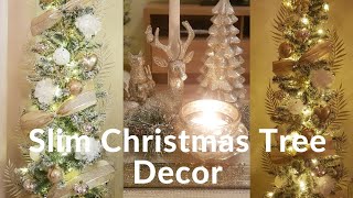 Slim Pencil Christmas tree Decorating idea 2024  Slim pencil Christmas tree with lights [upl. by Haila672]