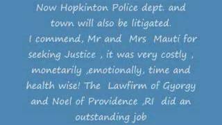 HOPKINTON RI XPOLICE CHIEF JOHN SCUNCIO GONECHARLESTOWNHOPKINTON XTOWN WM DILIBERO GONE BOTH SUED [upl. by Onitsuaf]