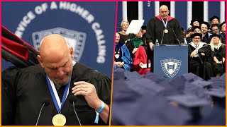 Senator John Fetterman receives standing ovation for his act of defiance of Harvards alma mater [upl. by Aieki407]