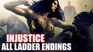 Injustice  Gods Among Us  ALL ENDINGS 1080P HD  Ladder Battles [upl. by Odlonyer324]