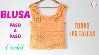 BLUSA CROCHET MUY FÁCIL DE TEJER  TODAS LAS TALLAS  HANDWORK DIY [upl. by Ansela]