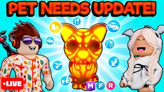 MEGA GOLDEN JAGUAR Time in Adopt Me New Pet Needs Update LIVE [upl. by Anaerda]