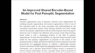 An Improved Shared Encoder Based Model for Fast Panoptic Segmentation [upl. by Boland]