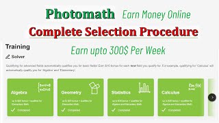 Photomath Complete Selection Procedure amp Guideline earnmoneyonline [upl. by Nytsirk]