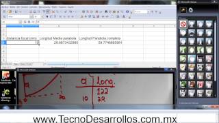 Concentrador solar 9 Longitud de Curva en Hoja de Calculo [upl. by Bearnard]