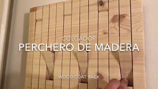 DIY Cómo hacer perchero o colgador de pared en madera de pino  How to make a wall wood coat rack [upl. by Traver932]