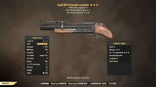 Fallout 76 Quad M79 Grenade Launcher [upl. by Audras]