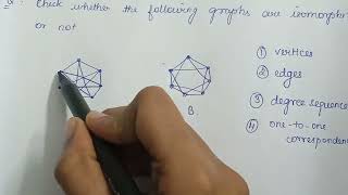 Isomorphic graphs  Conditions to check isomorphism of two graphs  Graph Theory Anna University [upl. by Blackburn]