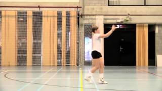 Korfball basics 2  Recieving a pass stepping back to balance [upl. by Barbara-Anne]