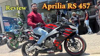 Aprilia RS 457 First Test Ride  Aprilia RS 457 Review [upl. by Nalyr723]