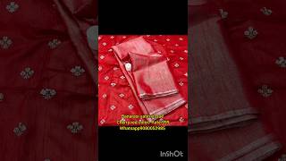 Christmas special Banarasi designer Cherry red Color satin tissue premium saree blouse [upl. by Aerised]