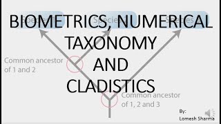 BIOMETRICS NUMERICAL TAXONOMY [upl. by Tichon990]