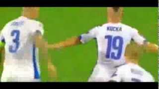 Slovakia vs Spain 10 Goal Juraj Kucka Free Kick [upl. by Ayikur]