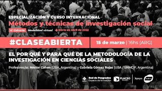 Clase abierta El por qué y para qué de la metodología de la investigación en ciencias sociales [upl. by Etiam]