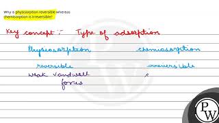 Why is physisorption reversible whereas chemisorption is irreversible [upl. by Eldwun]