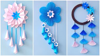 3 Easy paper Flower Wall Hanging  Home Decoration  A4 sheet craft  DIY Wall Decorschool craft [upl. by Aztiley]