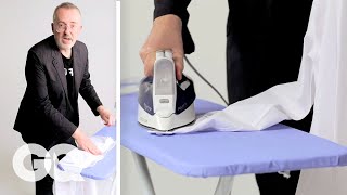 How to Iron a Dress Shirt in 90 Seconds  GQ [upl. by Yesrej]