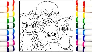 How to COLORING Sonic Team Coloring Pages Amy Rose TailsKnuckles Cartoon  On amp On NCS Release [upl. by Sarette651]