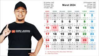 Kalender Maret 2024 [upl. by Atilemrac]