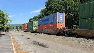 Norfolk Southern 7610 leads an intermodal at Lewistown PA 06282024 [upl. by Bakki]