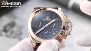 How to Use the Chronograph Function of Megir 3006 Model English Version [upl. by Alexandre]