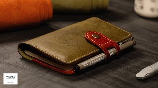 FREE Leather Craft Pattern  Making Handmade Leather Journal Cover [upl. by Simmie]