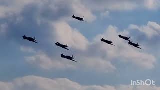 5 SPITFIRES AND 2 HURRICANES Duxford 2024 [upl. by Enrobso]