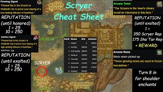 Scryer Reputation Farm Guide amp Cheat Sheet [upl. by Isidor]