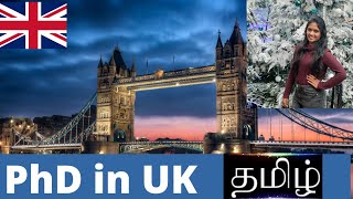 PhD in the UK explained in Tamil  தமிழ்  Fully funded PhD  Stipend [upl. by Suoicerpal629]