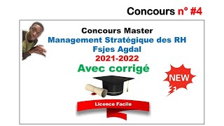 Concoursn°4 Master Management Stratégique des Ressources Humaines MSRH Fsjes AGDAL 20212022 [upl. by Namlas723]