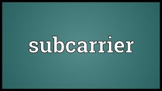 Subcarrier Meaning [upl. by Arymat234]