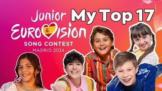 Junior ESC 2024  My Top 17  After Rehearsals eurovision [upl. by Aba]