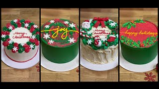 Christmas Cake Design Ideas  Butter Cream Christmas Cakes [upl. by Ativak348]