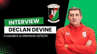 Post Match Interview  Crusaders 13 Glentoran  Declan Devine [upl. by Demaria115]