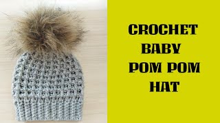 How to Crochet a Baby Hat with Pom Pom  Fun and Easy Tutorial [upl. by Shoshanna44]