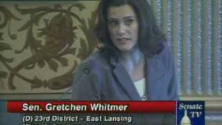 Senator Gretchen Whitmer Responds to ProBullying Legislation [upl. by Otes]