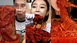 PRO MUKBANGERS VS EXTREME SPICY FOODS🌶️🔥🥵 [upl. by Bolitho504]