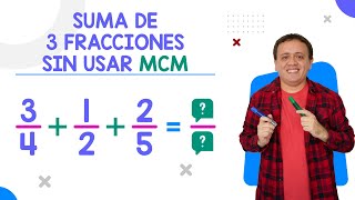 Suma de 3 fracciones sin usar mínimo común múltiplo sin MCM [upl. by Nylkcaj746]