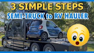 HOW TO CONVERT A SEMITRUCK TO A RV HAULER  HDT RV LIFE [upl. by Kcirderf828]