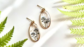 Dried flower uv resin earrings  Handmade jewelry making at home  Real flower earrings tutorial [upl. by Pepe]