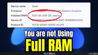 FIX quotAll RAM Not Fully Usablequot in Windows 1011  3 Best FIX [upl. by Ahsimik228]