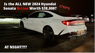 NIGHT REVIEW 2024 Hyundai Sonata Better Looking Than the New Camry [upl. by Acirretal]