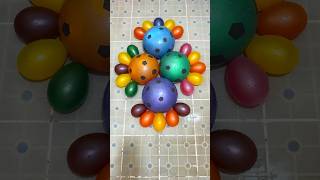 4Colors Football Balloon and 20 mini rainbow balloons popping reverse balloonpopping balloon [upl. by Asiaj]