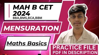 Mensuration  Reasoning  MAH B CET 2024 BMS BBA BBM BCA [upl. by Orfinger989]