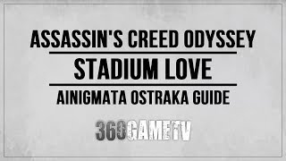 Assassins Creed Odyssey Stadium Love Ainigmata Ostraka Location  Solution Boeotia [upl. by Arratahs]