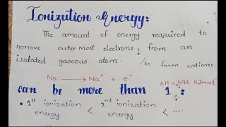 Ionization Energy Introduction and ExamplesCoaching by Laiba Aasim [upl. by Hettie]