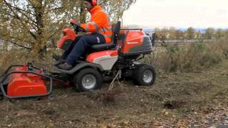 Husqvarna P 524 with flail mower in action [upl. by Inaffets]