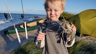 Camping on Abandoned Island amp Fishing Catch and Cook [upl. by Haissi537]